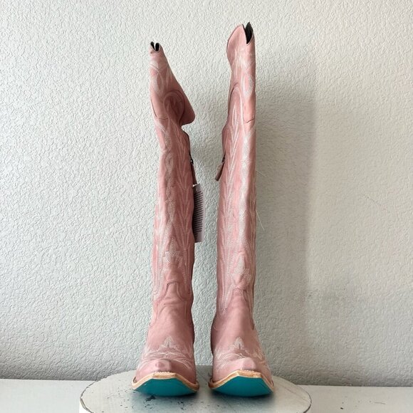 Lane LEXINGTON Over the Knee Womens Cowboy Boots 8 Pink Western Cowgirl Lace Up - Picture 7 of 15